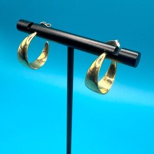 Gold Crescent Hoop Earrings